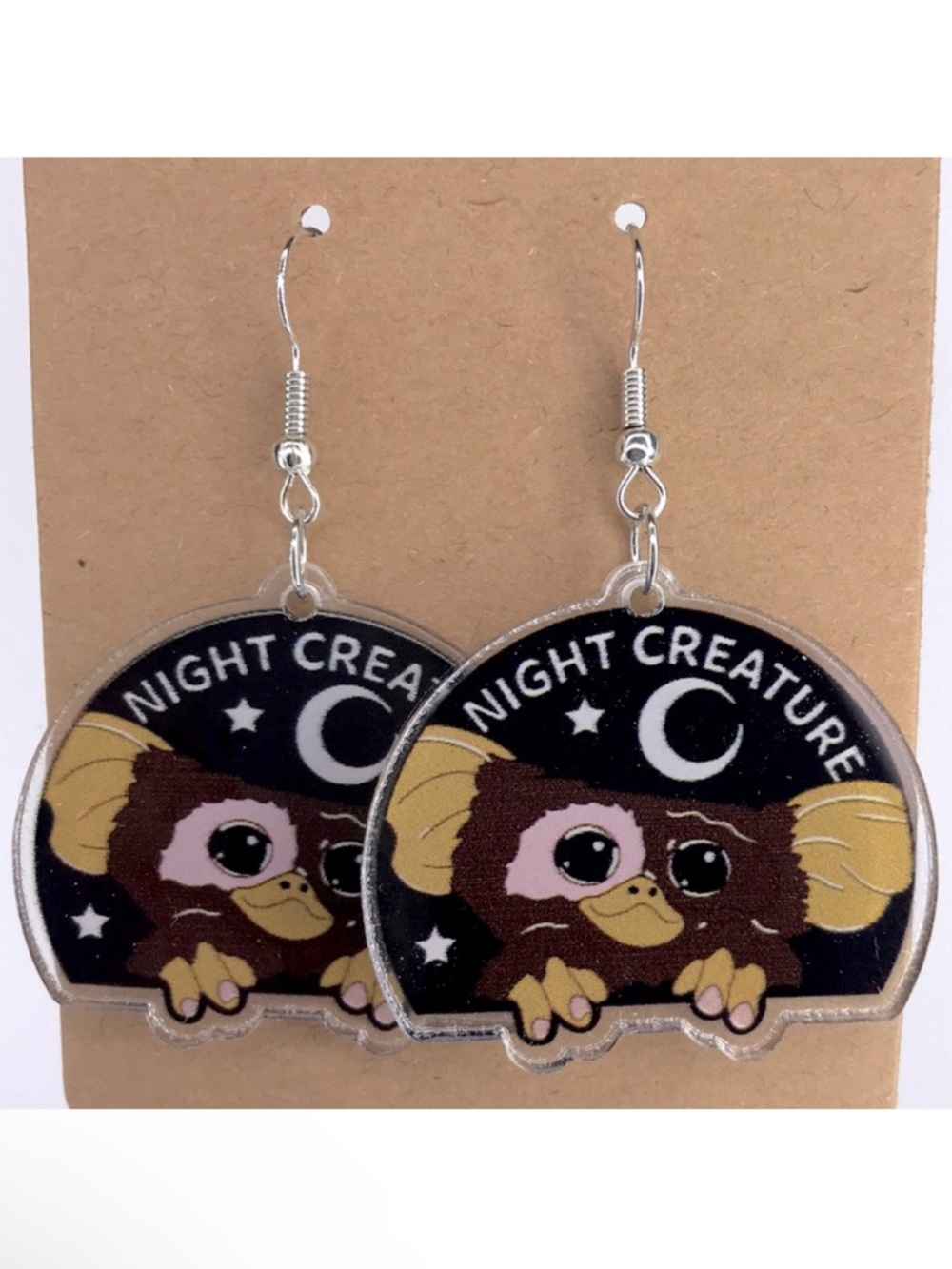 Gizmo Acrylic 2D Drop Earrings Fashion Jewelry